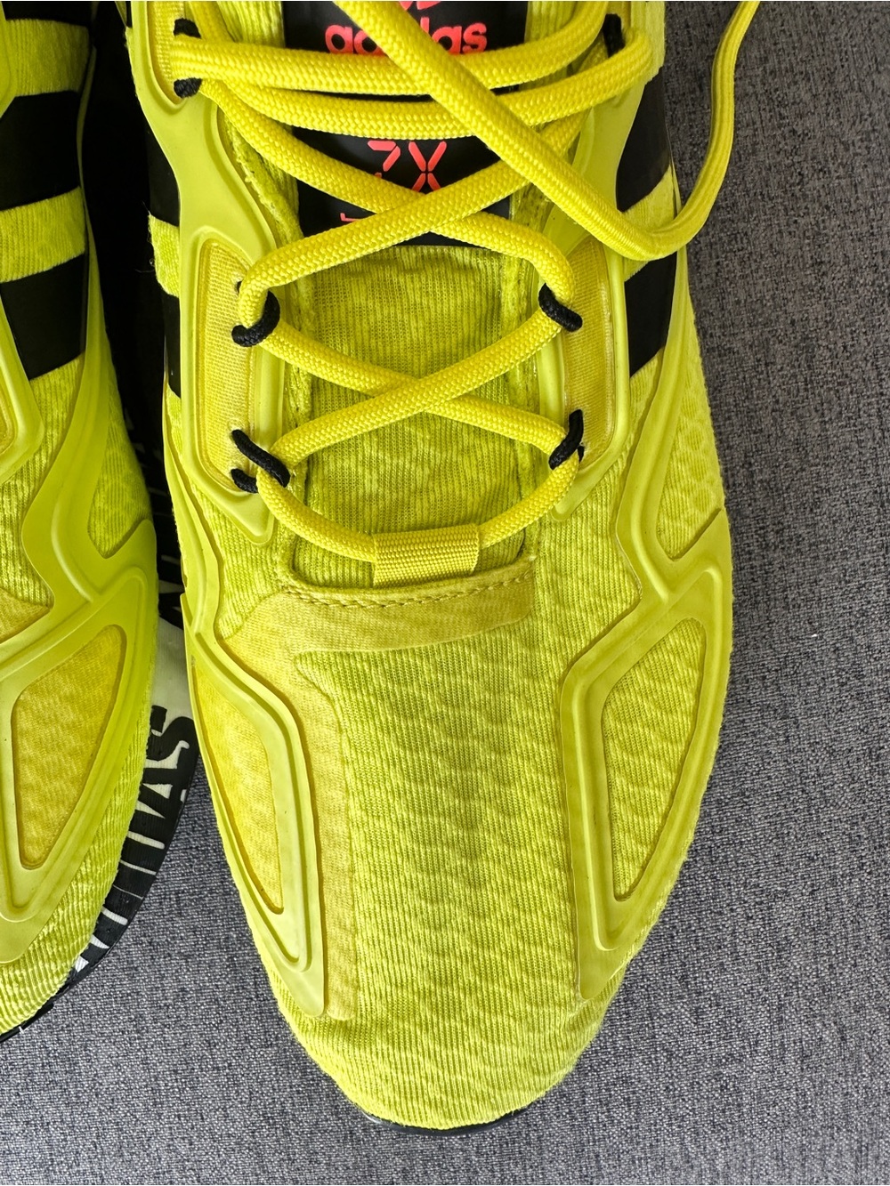 Men adidas Originals ZX 2K Boost Solar Yellow Black Graphic Print Sneakers 9 ½ - Picture 15 of 15